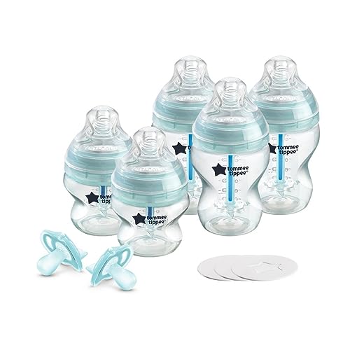 Image of Tommee Tippee Fussy Baby Complete Solution, Baby Bottle Set | Advanced Anti-Colic Bottles, Breast-Like Nipples, Travel Lids, 0-6m Ultra-Light Silicone Pacifiers