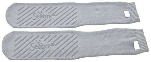 Secure (3 Pack Non Skid Bariatric Slipper Socks, Gray - Grip Tread on Both Sides3