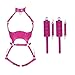 GQABXKDQO Adjustable Harness Fashion Female Garter Belt Set Sexy Bra Suspenders Belts Clubwear Erotic Lingerie(Rojo)