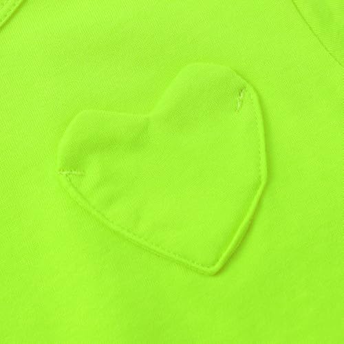 Image of Noomelfish Girls Short Sleeve Heart Pocket T-Shirts Casual Cotton Tee Tops Blouse (5-12 Years)