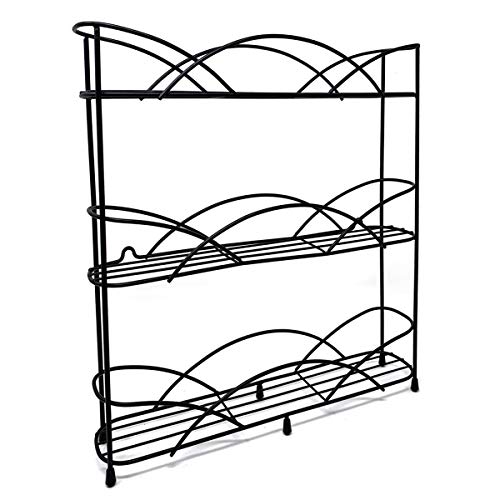joeji's Kitchen Gewürzregal Stehend Organizer - Für Gewürz und Kräuter Gläser - Hält bis zu 21 Gewürzdosen - Enthält 2 Saugnäpfe für Stabilität - Ohne Bohren - Gewürzständer (Schwarz)