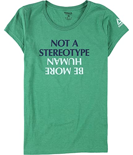 Reebok T-shirt pour femme imprimé Not A Stereotype Be More Human en coton noir