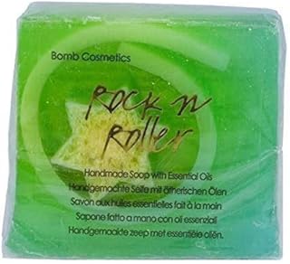 Bomb Cosmetics Rock n Roller Handmade Soap Bar Slice, Kiwi & Lime Scented, Vegan & Cruelty Free, 100 g