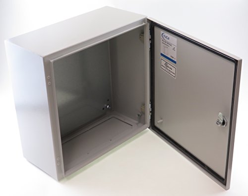 Yuco Yc-12X8X8-Ul Ip66 Enclosure, Ul Certified, 16 Gauge, Single Door Hinge Cover Wall-Mount, Standard Gray, Indoor/Outdoor, Backplate, Gland Plate (12 X 8 X 8) (H)12"(W)8"(D)8" #TOP4