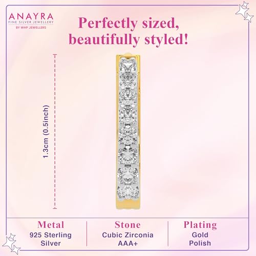 Image of 925 Sterling Silver Hoop Earrings for Women | Hypoallergenic Rhodium Plated Anti-Tarnish Lightweight Silver Hoops | Daily Wear & Office Wear Jewellery | Gift for Wife, Girlfriend, Mother, Sister | Birthday, Anniversary, Rakhi