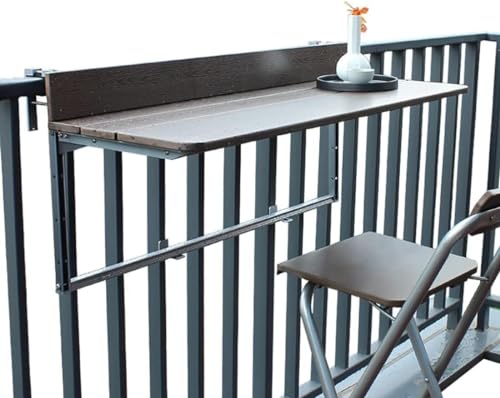 Mesa de balcón plegable con altura ajustable, multifuncional, para colgar en el ordenador y mesa auxiliar, 60 x 37 cm