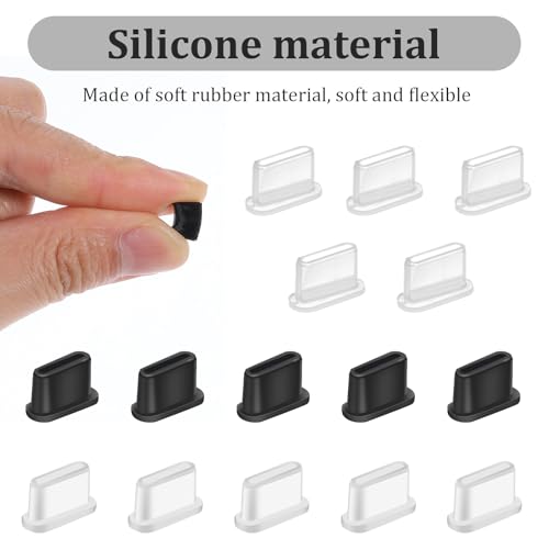 15 Stück USB C Stöpsel Staubschutz Silikonhülle USB 3.1 Typ C Staubschutzkappe Verschluss Staubschutzstecker Stopfen Abdeckung für Meiste Typ-C Handy Tablet Zubehör Silikon Schutz Stöpsel