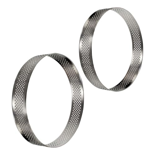 DOITOOL 2pezzi Anelli per Dolci da Forno in Acciaio Inox Anelli Rotondi Antiaderenti per Mousse Torte al Formaggio Stampi Circolari in Metallo per Pasticceria Panetteria e Dessert