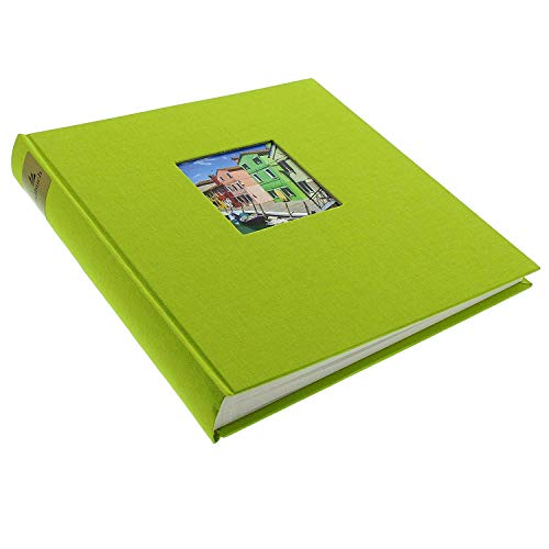 goldbuch 24896 fotoalbum met vensteruitsparing, Bella Vista, herinneringsalbum 25 x 25 cm, fotoalbum 60 witte pagina's met pergamijn scheidingsbladen, fotoboek van linnen, groen - Image 3