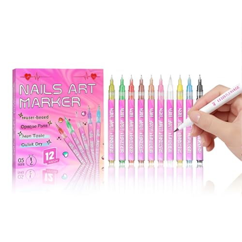 Stylo de nail art imperméable et hautement pigmenté pour dessin d'ongles précis
