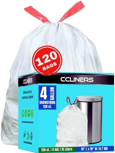 Small Trash Bags s Drawstring Mil 120 Count White