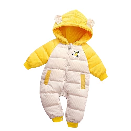 Infant Baby Girls Boys Warm Hooded Snowsuit Jumpsuit Down Coat Romper Padded Outwear Jacket Snow Wear