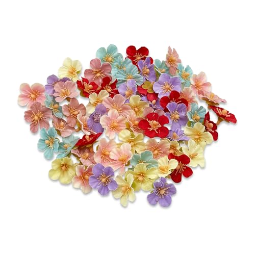 FOSDICK 60 Pcs Fleurs Artificielles, Petite Fleur Artificielle, Mini Tête de Fausse Fleur, Mélangée Coloré Fausses Fleurs, fleur de Cerisier Artificielle...