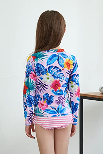 Image of UMELOK Toddler and Little Girls Rash Guard Sets with Bikini Bottoms Swimwear