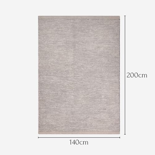 Wollteppich MY-RUG für Kinderzimmer 200 x 140 cm, Roshni, creme