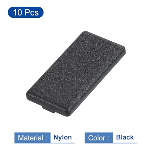 Image of uxcell 10Pcs Extruded End Cap Nylon, 20x40mm T-Slot Aluminum Profile 2040 European Standard End Cap Extrusion Plug for Trolley, Fish Tank Rack, Storage Rack, Black