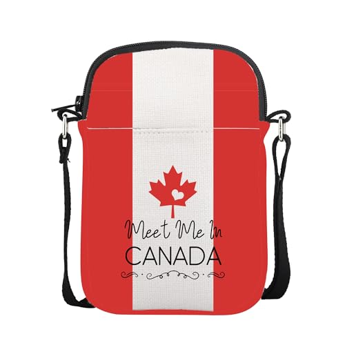 CMNIM Canada Gifts Meet Me In Canada Mini Crossbody Bag Canada Maple Leaf Shoulder Strap Purse Canadian Pride Flag Merch