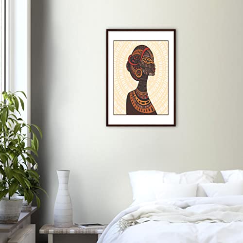 Sculpture femme africaine pour salon élégant cadre 50x70cm