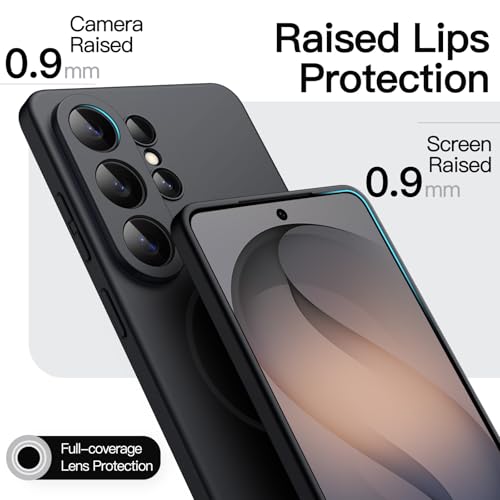 Image of JETech Magnetic Slim Cover Case for Samsung Galaxy S26 Ultra, Compatible with MagSafe, Anti-Slip Grip & Full Camera Lens Protection, Ultra-Thin Lightweight Matte Finish Phone Cover (Black)