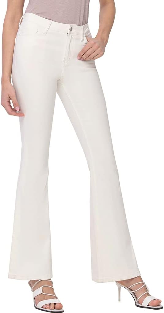 Flying Monkey Ivory Flare Jeans High-Rise Long Length