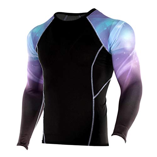 Allywit-Mens Compression Shirt Cool Quick Dry Crew Neck Long Sleeve Baselayer Underlayer for Sport Activity