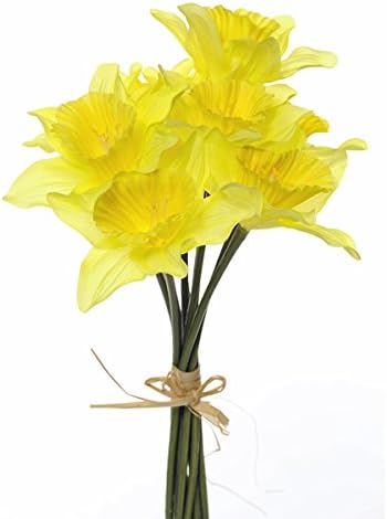 FloristryWarehouse Artificial Silk Daffodils Bunch 9 Stems Realistic Yellow Daffodil flowers 33cm