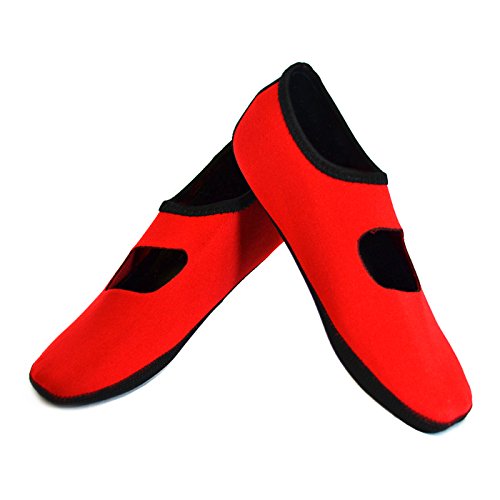 Image of Nufoot Women's Mary Janes Best Foldable & Flexible Flats, Travel & Exercise, Dance, Yoga Socks, Indoor Shoes, Slippers