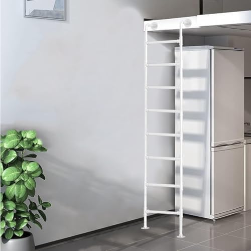 90-Inch Wall Mounted Attic Ladder - Heavy-Duty Metal Step Ladder for Home Loft, RV, Bunk Bed, Library, Deck - Durable Industrial Iron Pipe Design (1.7m/5.6ft)