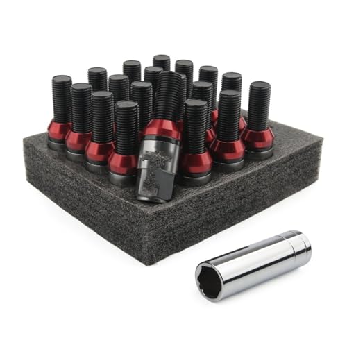 Pernos de rueda M14x1.5 perno cónico tuercas con tapas tornillos de fijación para automóviles 20uds