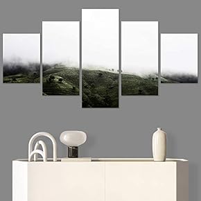 SIGNWIN 5 Panel Canvas Wall Art Greenlands for...