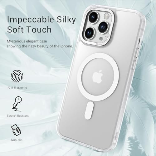 Image of Galpo Back Cover Compatible with iPhone 16 Plus, Matte Finish Ultra Thin Magnetic Case for iPhone 16 Plus (White)