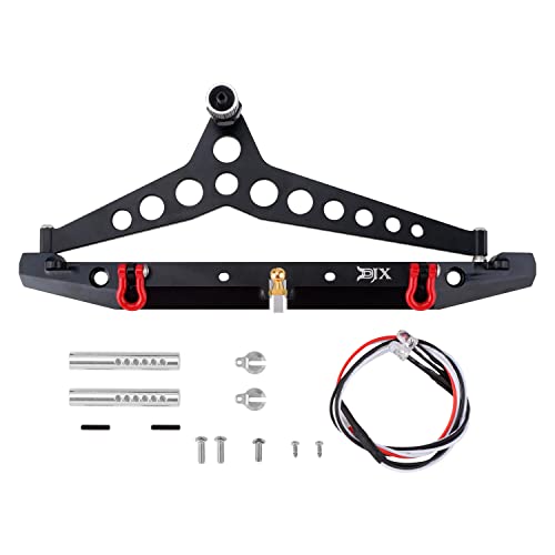 Aluminum Alloy Cnc Rear Bumper W/Led Light Spare Tire Mount For Scx10 Traxxas Trx-4 #TOP1