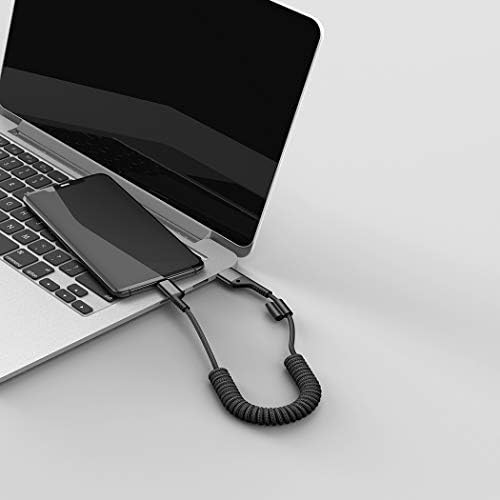 Image of Unbreakable 3A Fast Charging Coil Braided USB to Type C Cable for Smartphones, Tablets & other Type C devices, 480Mbps Data Sync, Car Home & office Use (Black) - 1m