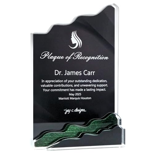 Summit of Recognition - Unique Acrylic Trophy, Customizable Plaque, Crystal-Clear Award, UV Printed, Laser-Cut Edge, Multiple Background Styles, Made in USA (8-inch)