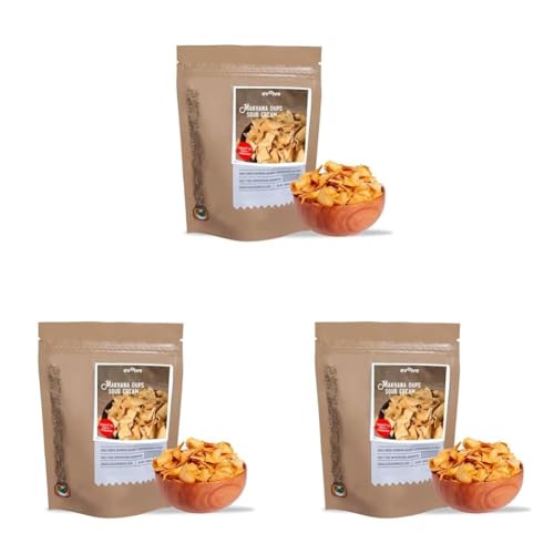 Image of Evolve Makhana Chips Healthy Snacks for Kids, Adults, Gluten Free, Low-Calorie, Weight Loss-Friendly, No Palm Oil, Vacuum Fried, Sour Cream & Onion Flavor - 100g Pack of 6