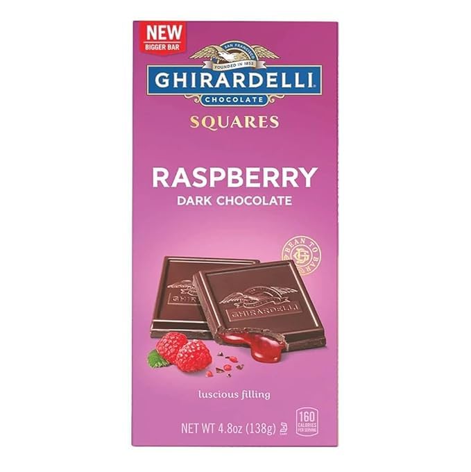 Ghirardelli Chocolate Squares Raspberry Dark Chocolate Luscious Filling,138gm (Imported-USA) (B0D817Q8HS) Amazon Price History, Amazon Price Tracker