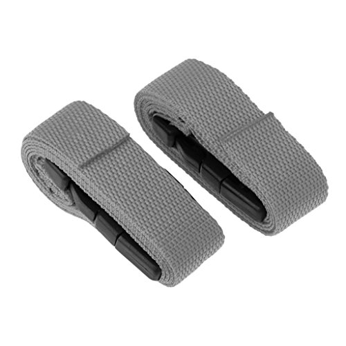 Inzopo - Cinghie Fissaggio per Carrello da Golf, 2 pezzi, 1 m, 25 mm, con Fibbia a Sgancio Rapido, Colore: Grigio