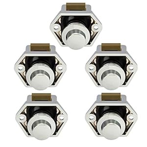 LESOLEIL Drukknopvergrendeling Duwdeurvergrendeling – voor Ship Yacht Horsebox Camper Van RV Motorhome Caravan Chrome 5…