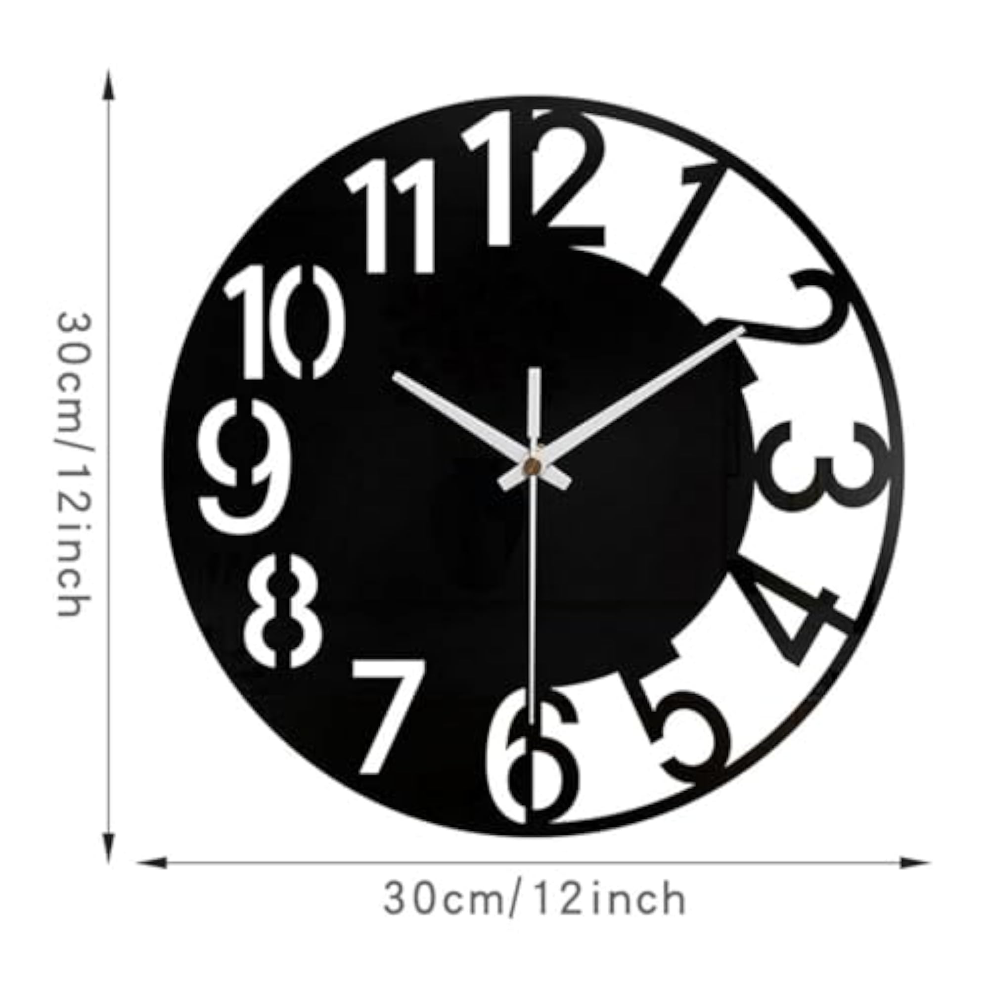 Practical Bedside Table with Acrylic Decorative Silent Wall Clock
