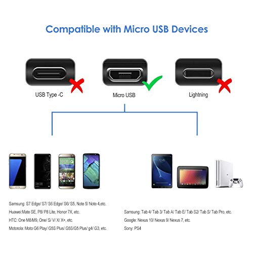Replacement Ps4 Controller Charging Cable Sync Cord, Play And Charger Cable Compatible For Ps 4/ Dualshock 4/ Ps4 Slim/ Ps4 Pro/Xbox One/One S/Xbox One Elite/Xbox One X Controllers (3.3Ft) (Black) #TOP1