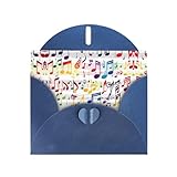 KOUUIP Tarjetas de Navidad impresas con notas musicales coloridas, tarjetas de Feliz Navidad 2024 con sobres para tarjetas de Año Nuevo, 6 colores surtidos