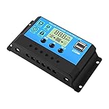 【Solar Laderegler】Der eingebaute industrielle Mikrocontroller des solarregler 12v verwaltet automatisch das Arbeitssystem von Solarmodulen und Batterien, Ein-Tasten-Einstellung, Digitalanzeige, automatische Speicherfunktion,und die Daten gehen nicht verloren, wenn der Akku erschöpft ist.