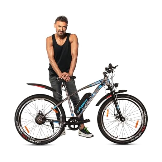 Leader E-Power L6 27.5T Electric Cycle with Front Suspension & Dual DISC Brake | Front LED Light and Horn (Li-Ion Removable Battery, 250W BLDC Motor)| 1 Year Warranty on Battery & Motor (Grey)