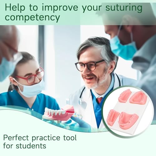 Image of Dental Suture Practice Kit - Suture Training Kit for Gum Cutting & Gingival Suturing, Oral Suture Practice Kit for Students, 4 Silicone Suture Pads Modules