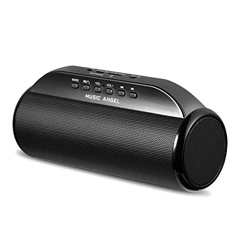 Music Angel Bluetooth Speaker, Wireless Portable Stereo Speakers with Enhanced Bass Resonator Bluetooth 4.0, Built-in Mic, 1800mAh Rechargeable Battery for 12 Hours Playtime