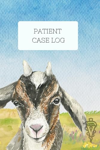 Veterinary Student, DVM, LVMT Clinical Patient Case Log Motivational Notebook - Comprehensive Patient Tracking for Case, SOAPs, Discharges, Clinical Rotations | Goat Art Cover