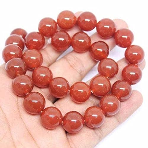 Perles en onyx rouge véritable de 14mm polies pour joaillerie artisanale et luxe