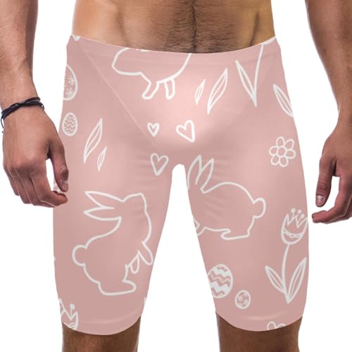 Bañador de carreras largo Line Rabbit para hombre: entrenamiento en rosa