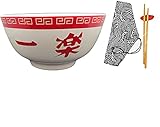 ◆ Magno Tamaño: Ramen Bowls con 18 cm / 8 pulgadas de diámetro. Para ramen, fideos, pho, udon, ensalada, soba, arroz, pastel, cereales, palomitas de maíz, harina de avena o cualquier comida de sopa.
