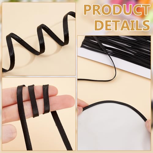 BENECREAT 10m Black Satin Corset Strap - Image 4